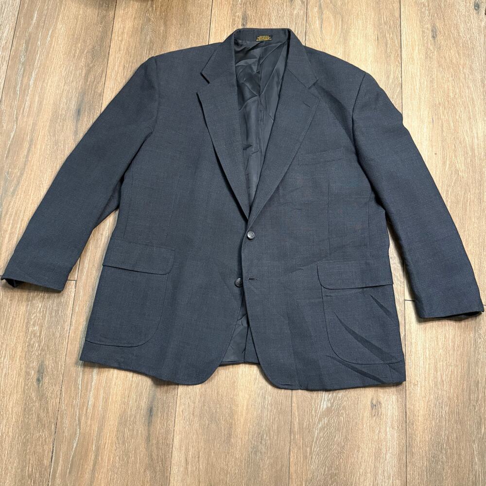 Stafford 48R Gray Woven Mens Blazer Sport Coat Suit Jacket